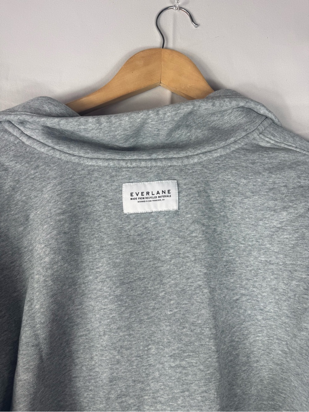 Everlane Light Grey Half-Zip Pullover Sweatshirt - Picture 6 of 9